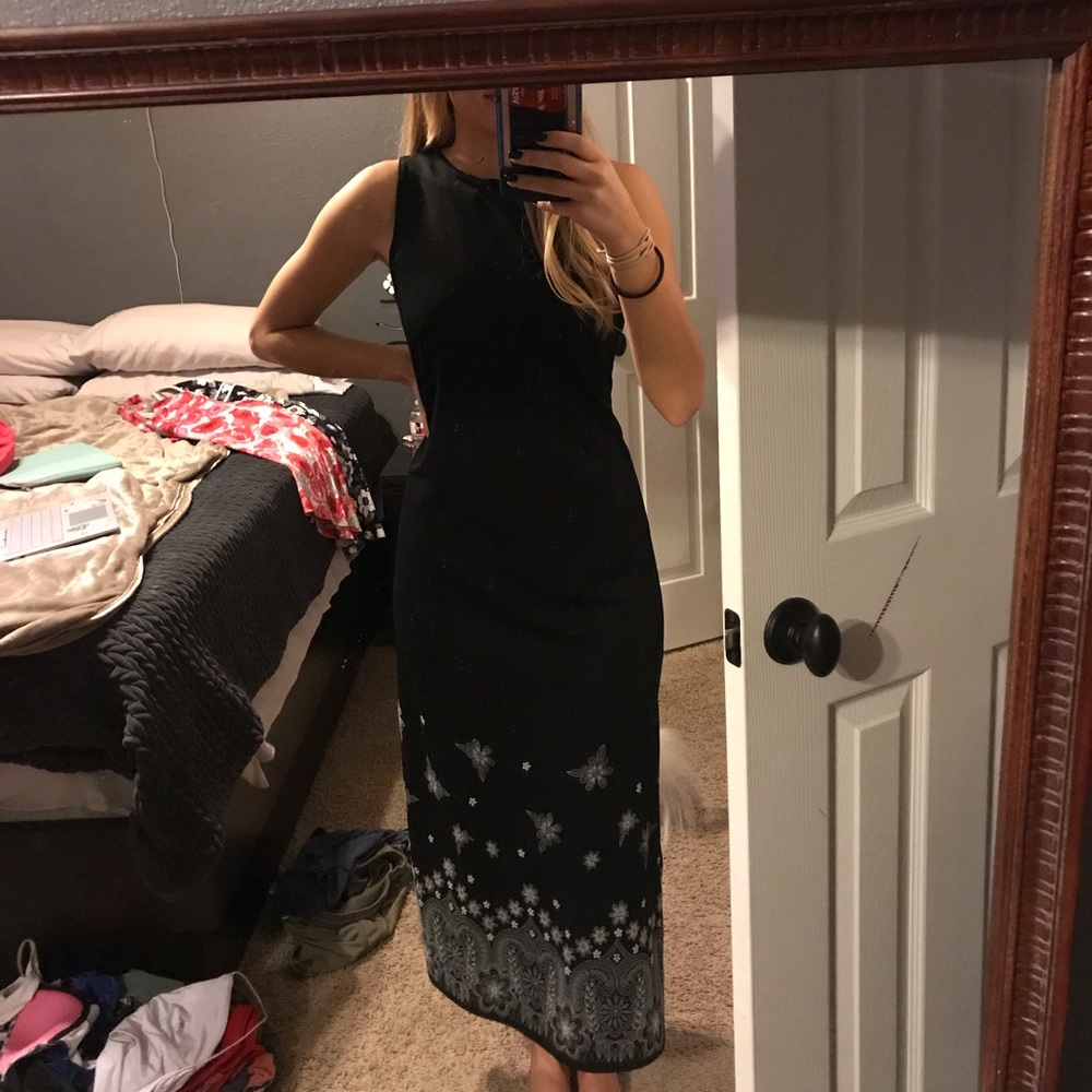 Ankle length black maxi